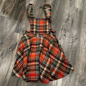 Hellbunny plaid pinafore dress size L